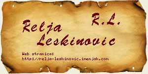 Relja Leškinović vizit kartica